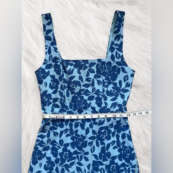 Trixxi Blue Floral Square Neck Bodycon Mini Dress | Size Small - Picture 6 of 7